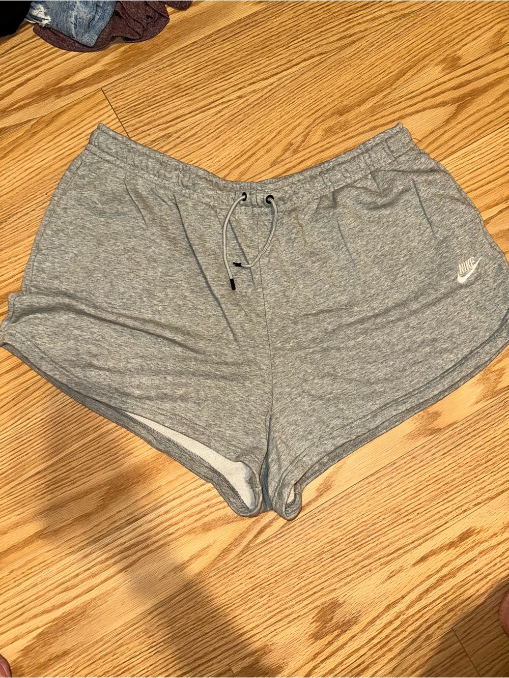 Nike Women’s Light Gray Athletic Sweat Shorts with Drawstring